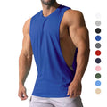 Casual Loose Men Vests Summer O-Neck Sleeveless Male Solid Color Big Side Split Tee Shirts  CBFS-23075