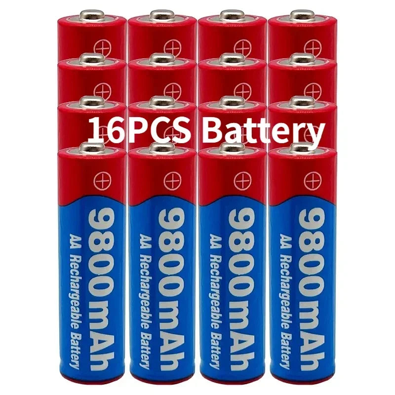 2026 New AA Rechargeable Batteries 9800Mah 1.5V New LED Lamp Toy Alkaline Rechargeable Battery Mp3