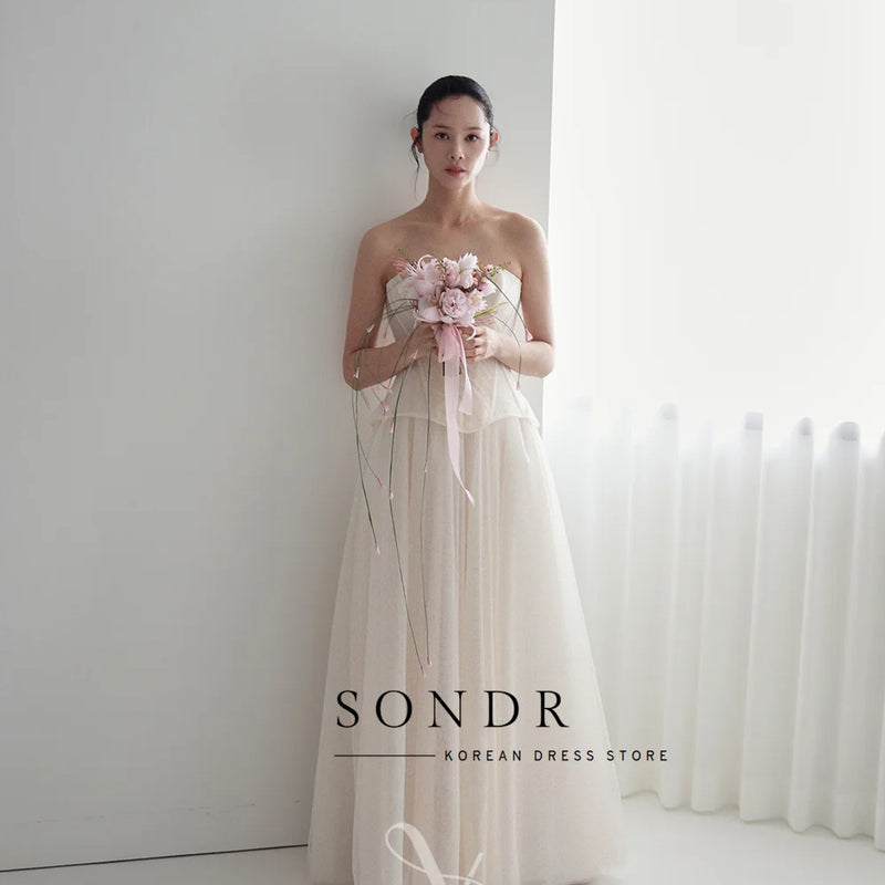 Sondr Customized Shiny Tulle Korean Evening Dresses - View 2 | SAMAG