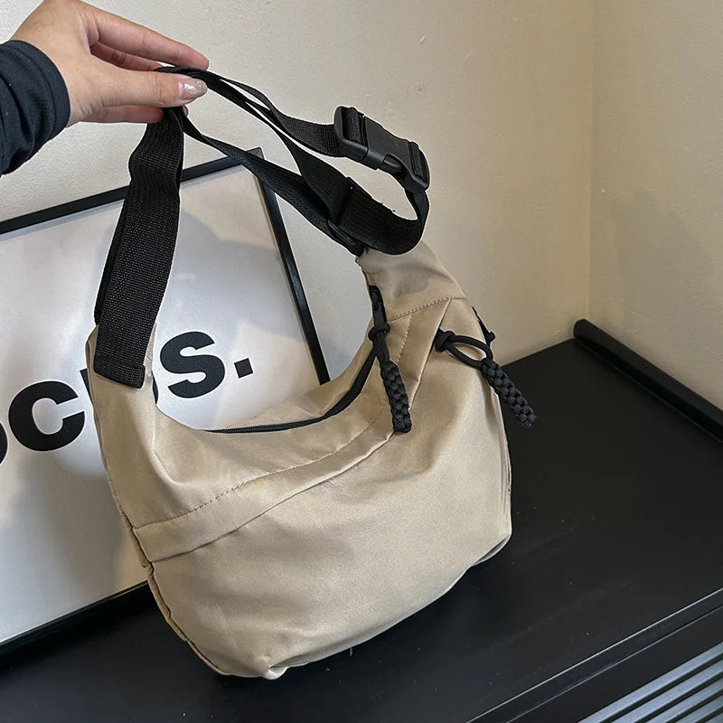 New Nylon Hobos Crossbody Bags Solid Casual Zipper Women's Bags Fashion High Capacity Solid Color Single Shoulder Totes Bag