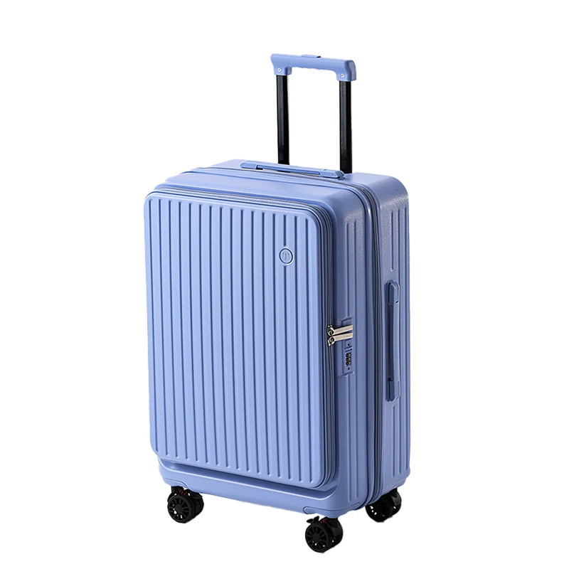 Multifunctional Front Opening Expandable Suitcase with Cup Holder Large Capacity Luggage 360° Shock Absorbing Wheels 20' 24' 28'