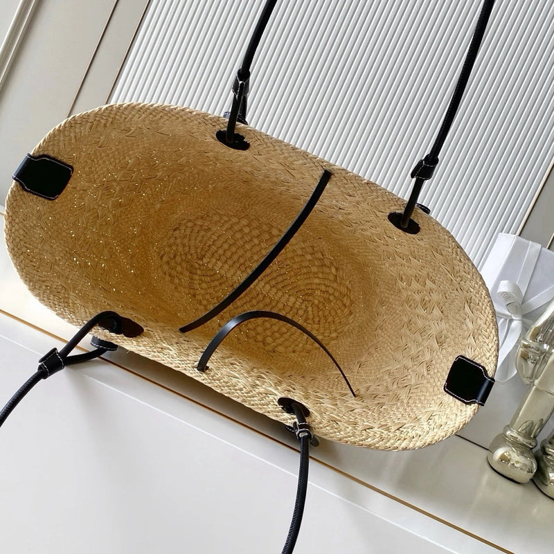 2026 Luxury Brand Designer Beach Tote Shoulder Bag Straw Bag Women Handbag Premium Female Crossbody Bags
