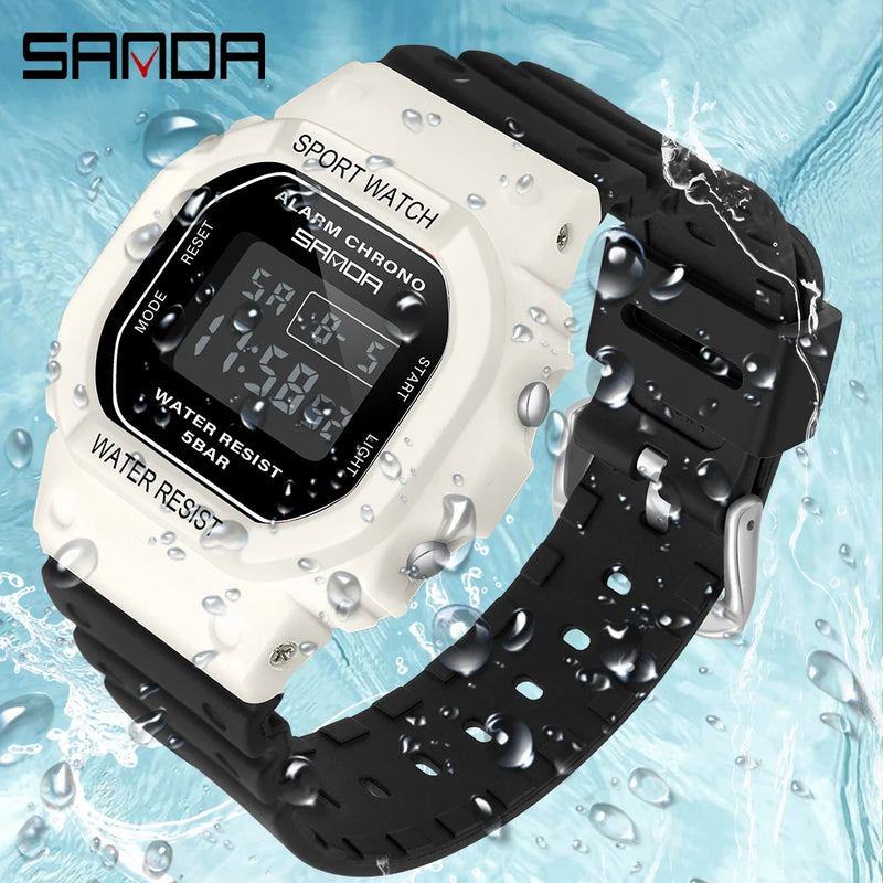 SANDA New Style Fashion Boys Girls Watches Waterproof LED Digital Watch Clock Lady G Style Sport Student Watch Relogio Feminino