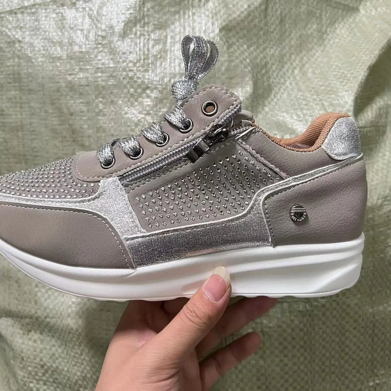 New Women's Wedge Sneakers Lightweight Womens Vulcanized Shoes Breathable Shoes Female Shoes Wear-resistant Zapatillas De Mujer