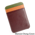 Fashion 100% Genuine Leather Thin Bank Credit Card Case Mini Card Wallet Men Bus Card Holder Cash Change Pack Business ID Pocket