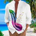 New men's shirt long-sleeved 3D printing flower pattern | SAMAG