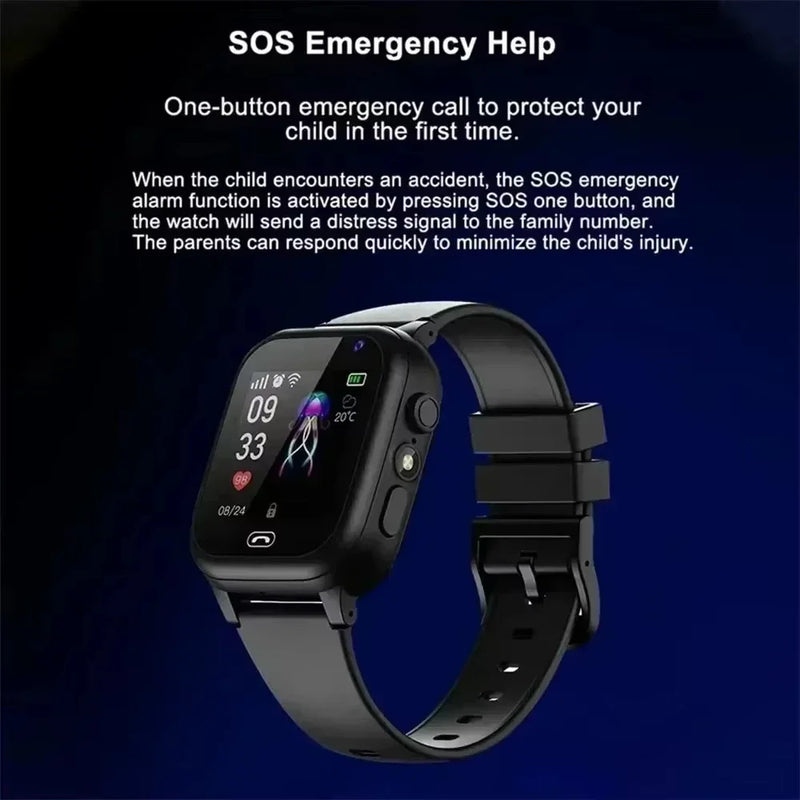 Lenovo NEW 5G GPS Children Smart Watch Camera SOS Call Waterproof SIM Card Support Earphone HD Video Kids reloj inteligente Boy