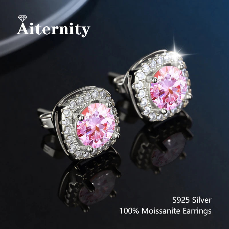 D VVS1 Moissanite Stud Earrings For Women Pass Diamond Tester Pen S925 Platinum Plating Moissanita With 2 Certificates