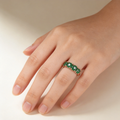 100% 18K Rose Gold Ring for Women Natural Emerald Gemstone Jewelry Anillos De Bizuteria Anillos Mujer Gemstone Gold Rings Box