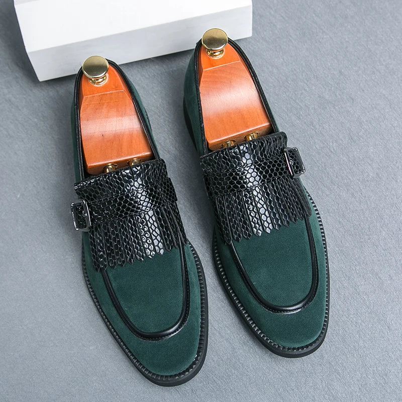 Men's Dress Loafers With Tassels Decor, Fashionable Shoes