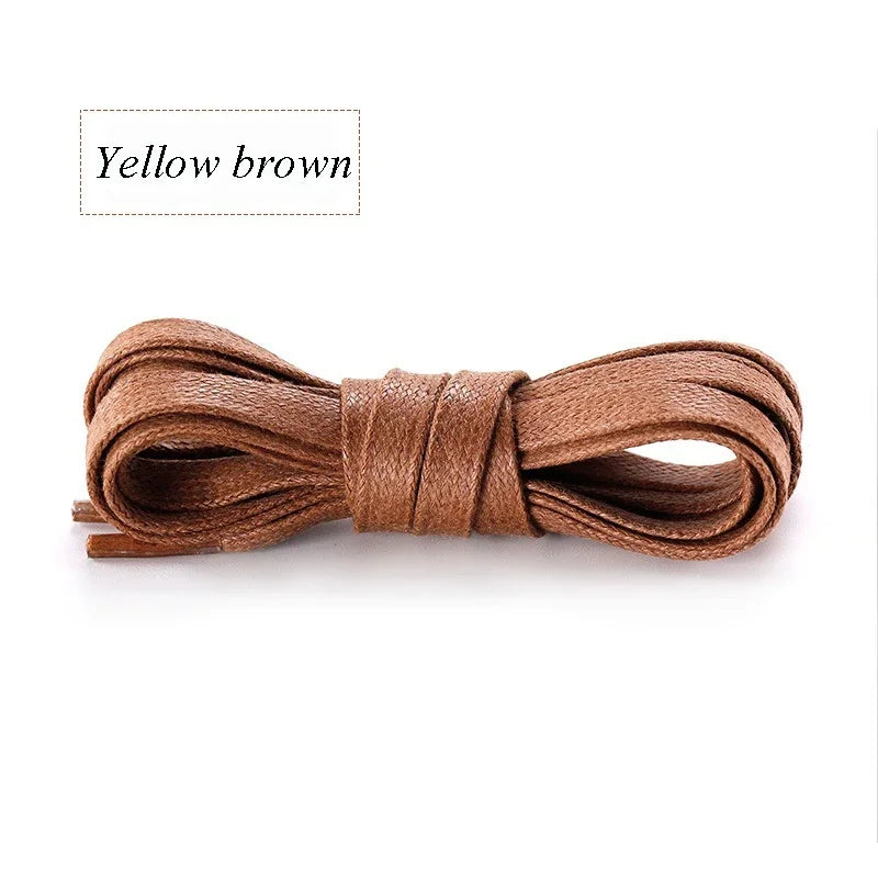 Autumn Winter Waxed Cotton Shoelaces 0.8CM Width Flat Waterproof Laces Unisex Boots Casual Sneakers Shoelace Leather Laces Shoes