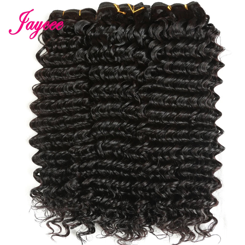 Deep Wave 4 Bundles Deal 15A Brazilian Virgin Human Hair 100% Unprocessed Water Wave Curly Human Hair Extensions Loose Deep Wave