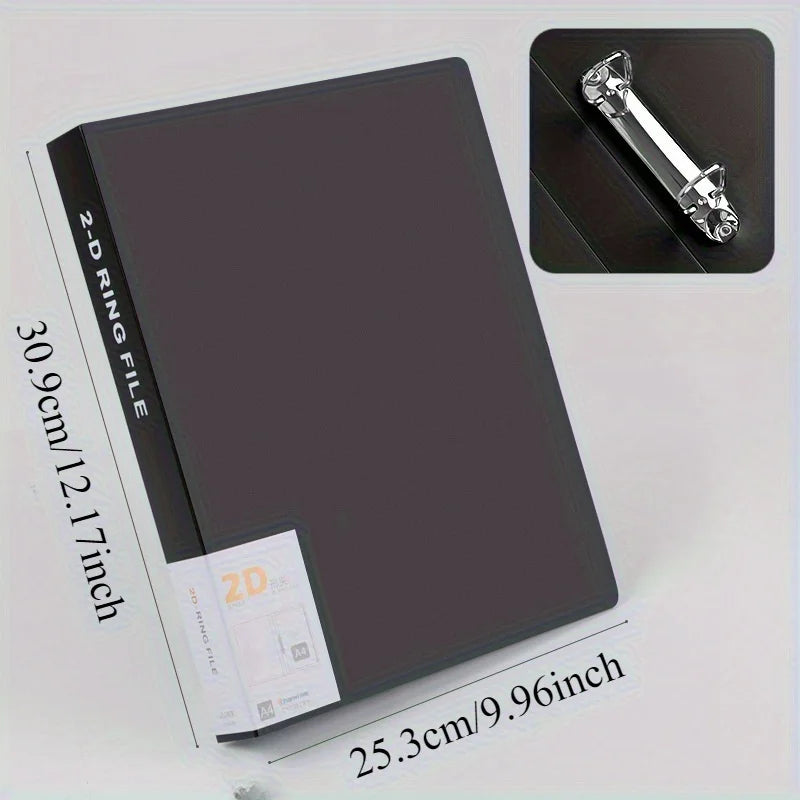 Heavy-Duty A4 Two-Ring filing binder - Holds 200 Sheets (100 Pages), Smooth-Running Rings，Durable Document Organizer