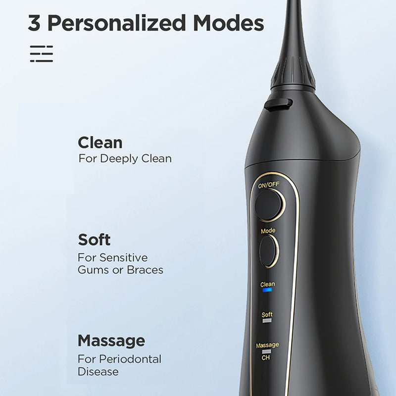 Fairywill Water Dental Flosser Teeth Portable Cordless USB Oral Irrigator Cleaner IPX7 Waterproof Electric Toothbrush Set Home