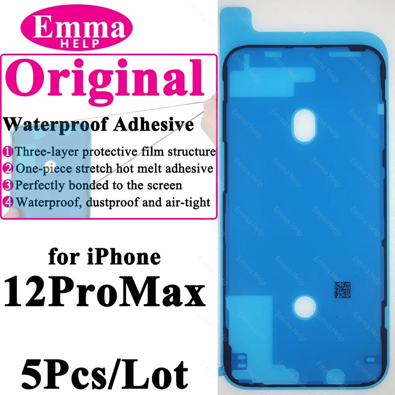 5Pcs Waterproof Sticker for iPhone 13 12 11 Pro Max 14Plus 3M Adhesive LCD Screen Frame Seal Repair Adhesive iphone Acccessories