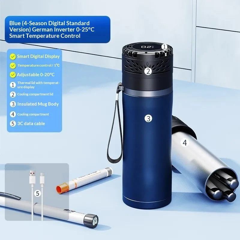 Insulin Cooler Box Mini Fridge 30H Travel Med Cold Storage Digital Temp Control 6 Insulin Pens Diabetes Travel Cooler