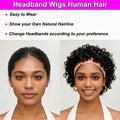 Pixie Cut Wigs Human Hair Short Headband Wig with Pre Plucked Hairline for Women Curly Wigs Bazilian Hair Full Machine Made Cap