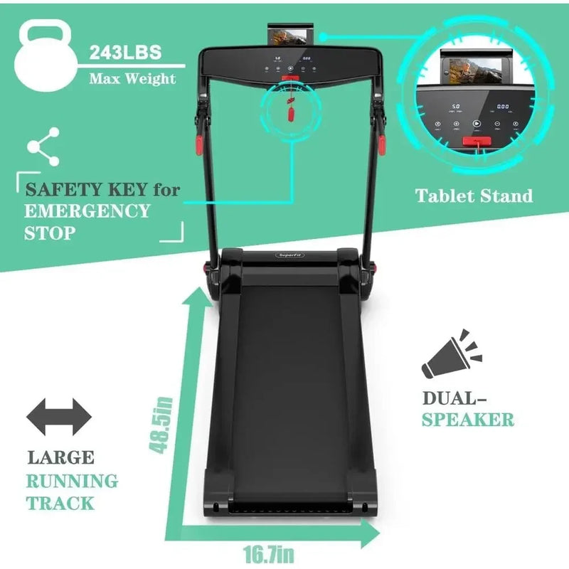 Bluetooth - Enabled 3.0HP Treadmill with HD Touchscreen - View 2 | SAMAG