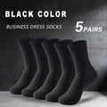 5 Pairs Bamboo Fiber Men's Socks Classic Business Crew | SAMAG