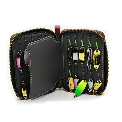 PU Leather Lure Wallet Bag Storage Hard Baits Jig Spinner | SAMAG