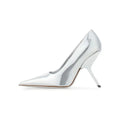 SLSHLYJ Fashion Show Silvery 9cm High Heel Spring Autumn New Irregular Heels Black Red Pointed Sexy Women's Single Shoes Size 43
