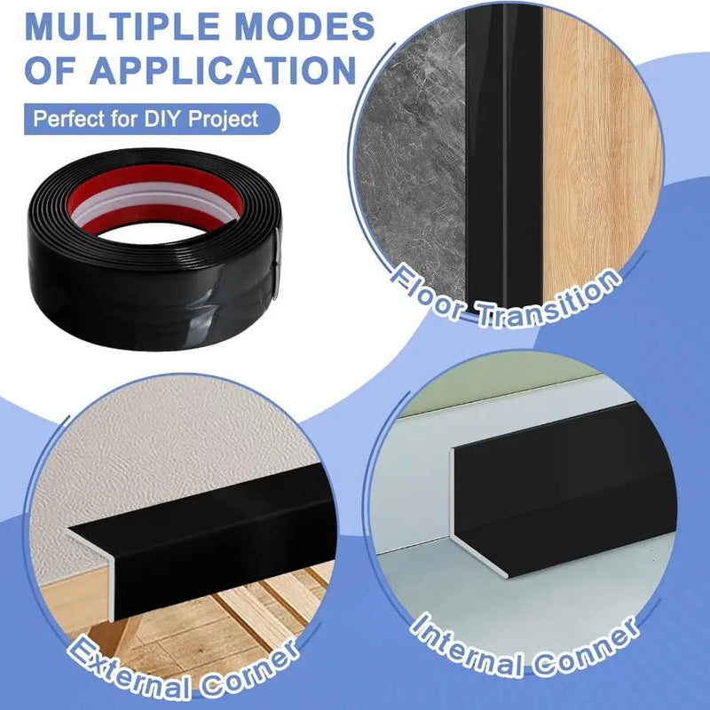 Self Adhesive Wall Corner Protector Peel and Stick Flexible Corner Moulding Trim Free Cut L Shape Edge Guard Inside Outside