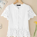 ZANZEA Elegant Women Lace Shirts Summer Blouses Tops - View 7 | SAMAG