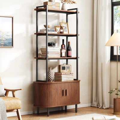71" Tall Bookshelf, 4-Tier Book Shelf with Storage | SAMAG