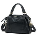 Aidrani  New women's retro handbag, large capacity Boston bag, made of cowhide material, black
