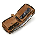 Men Crazy horse Genuine Leather Coin Wallet Real Leather Snap Short Purse Women Coin Pocket Zip Around Small Trifold Pocket