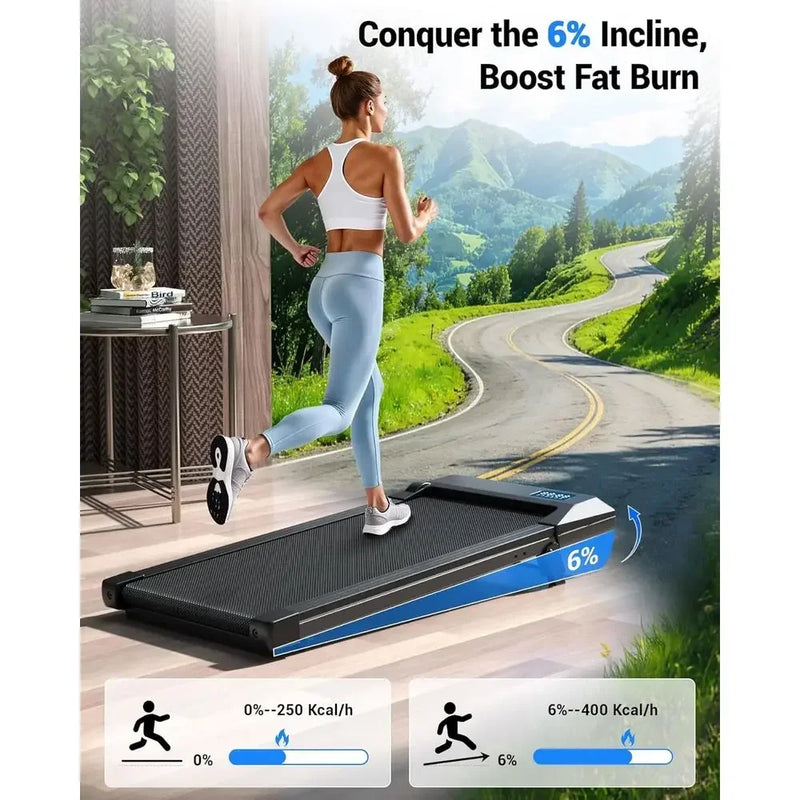 Compact Desk Exercise Treadmill, 6% Manual Tilt, 0.6-3.8 | SAMAG