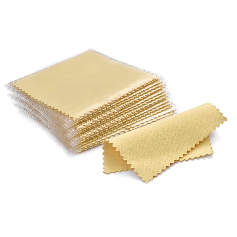 10x6.3cm/8x8cm/8x6cm 50pcs Silver Clean Polishing Cloth Soft Wipe Wiping For Necklaces Rings Jewelry Tool - Visuel 25 | SAMAG