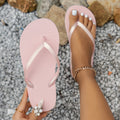 Women's Summer Casual Solid Colour Lightweight Comfortable Non-Slip Bathroom Beach Pool EVA Round Head Flat Bottom Flip-Flops