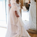 Verngo Rustic Boho Wedding Dress Vintage Lace A Line - View 5 | SAMAG