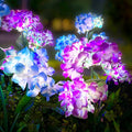 Garden Decor 3 Heads Hydrangea Artificial Flower Solar Lawn Lamp Summer Wedding Party Holiday Outdoor Patio Yard Decoration Lamp