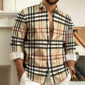 Best-Selling Men's 3D Printed Plaid Long-Sleeved Shirt | SAMAG
