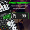 FULUODE X1-8C Audio Mixer 8-Channel Professional Mixer Console with 99 DSP Effects Mixing Board DJ Mixer with USB Bluetooth 48V