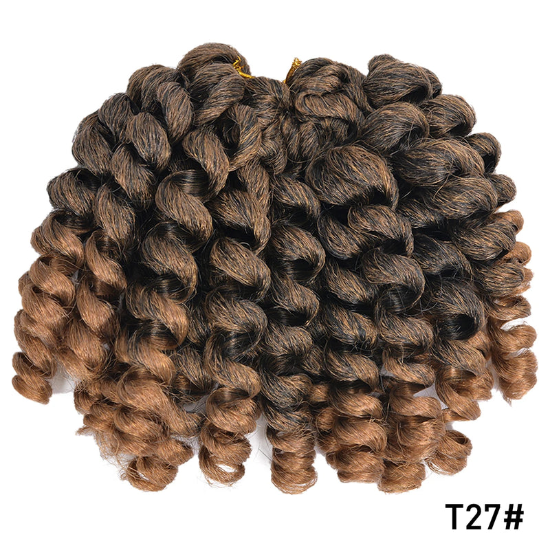 Ombre Braiding Hair Jumpy Wand Curl Crochet Braids Synthetic Crochet Hair Extension for Black Women Jamaican Bounce Curly Hair