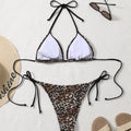 Shencai Zebra Pattern Backless Pleated Bikini Sexy | SAMAG