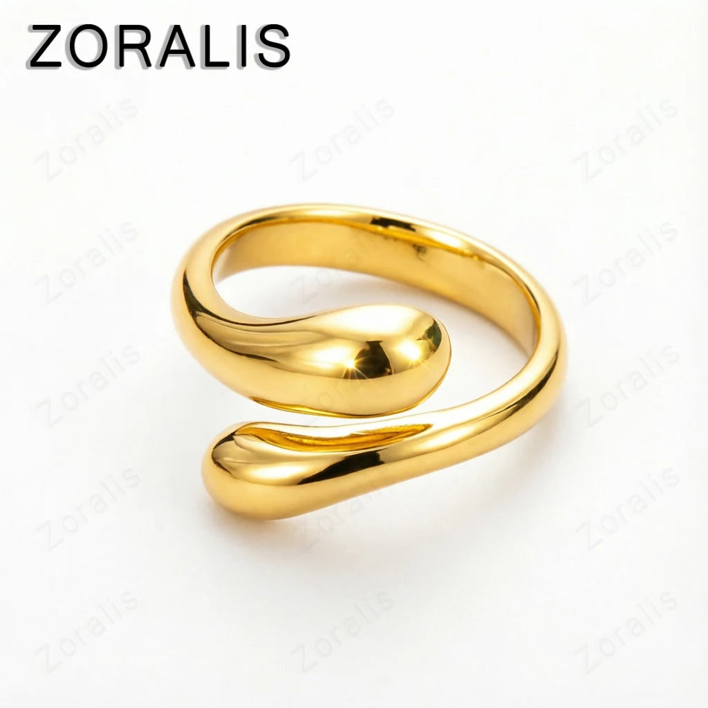 Trending Products Popular Brands 18K Gold Water Drop Rings for Women Fashion Wedding Accessories Party Jewelry Gifts