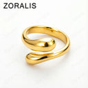 Trending Products Popular Brands 18K Gold Water Drop Rings for Women Fashion Wedding Accessories Party Jewelry Gifts