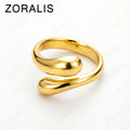Trending Products Popular Brands 18K Gold Water Drop Rings for Women Fashion Wedding Accessories Party Jewelry Gifts