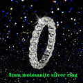 3mm or 2mm Round D VVS Moissanite Full Eternity Band S925 Silver Jewelry Women Engagement Gift Party - Visuel 8 | SAMAG