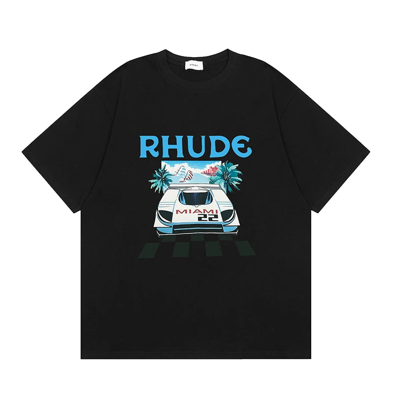 Style RHUDE Men's Casual Shorts Hip Hop Elastic Waist | SAMAG