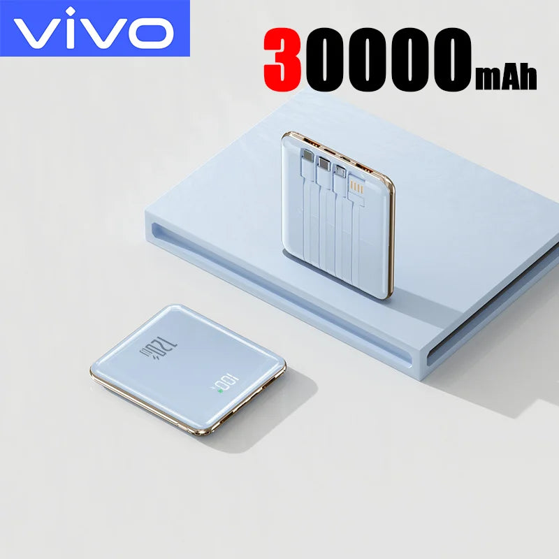 VIVO 50000mAh Power Bank 120W Super Fast Charging Powerbank 4-in-1 Built-in Cables Portable PowerBank for iPhone Samsung Huawei