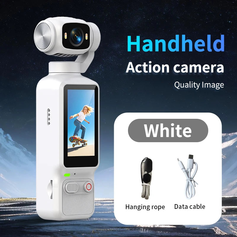 HD 4K Action Camera 180 Degree Rotatable For Vlog YouTube Tiktok Girls Record Life Video Recording Entry Portable Action Camera