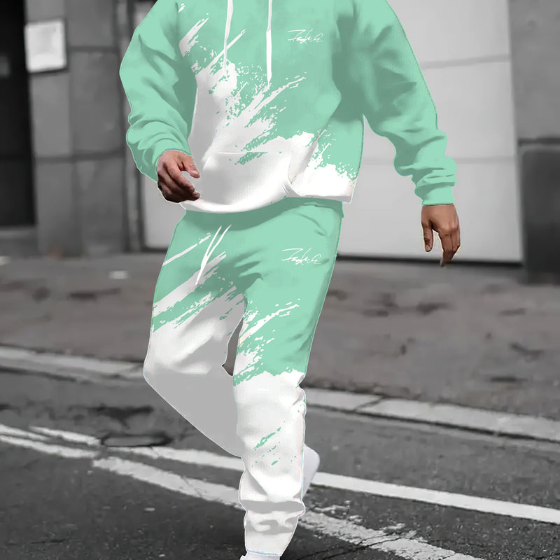 The new men's set for Spring and Autumn features street fashion casual comfort and soft 3D gradient pattern - View 3 | SAMAG