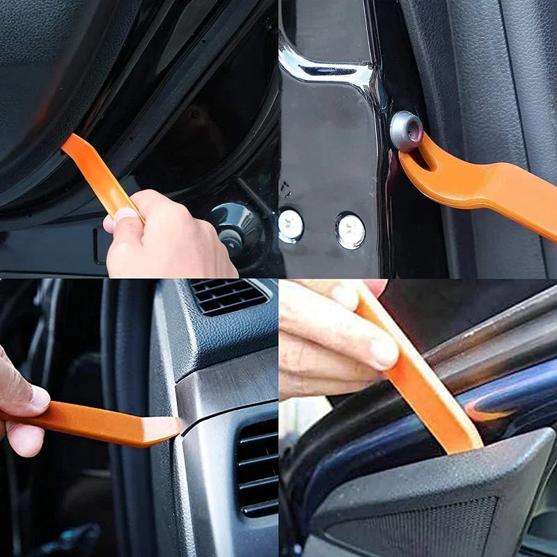 4pcs Professional Car Door Clip & Trim Panel Removal Tool Kit, Universal Disassembly Set for DVD Stereo Refit Dashboard Repair