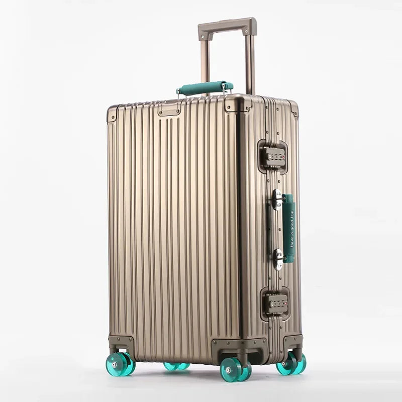 Bunnyfly 20/24/28 inch Travel Suitcase All Aluminum Rolling Luggage Boarding Box Trolley Case With Wheels Carry on Luggage