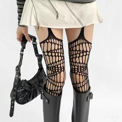 Women Sexy Lace Fishnet Stockings Hollow Out Solid | SAMAG